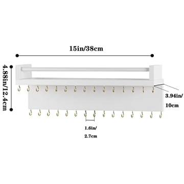 Zhithink Stylish Wall Mounted Jewelry Holder with Hooks
