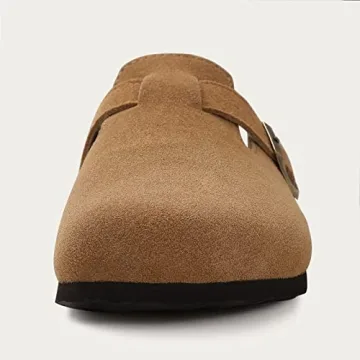 KIDMI Women's Stylish Suede Clogs with Arch Support