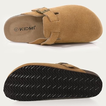KIDMI Women's Stylish Suede Clogs with Arch Support
