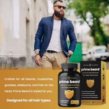 NutraChamps Prime Beard Vitamins for Thick Facial Hair