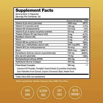 NutraChamps Prime Beard Vitamins for Thick Facial Hair