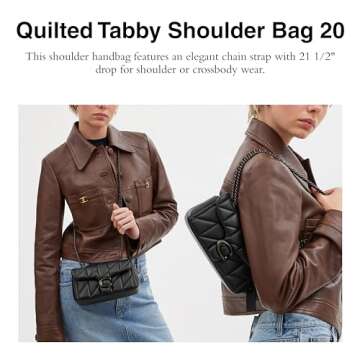 Coach Quilted Tabby Shoulder Bag 20 with Chain, V5/Black