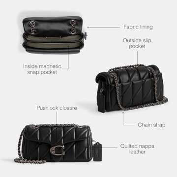 Coach Quilted Tabby Shoulder Bag 20 with Chain, V5/Black