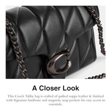 Coach Quilted Tabby Shoulder Bag 20 with Chain, V5/Black