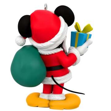 Hallmark Keepsake Christmas Ornament 2024, Disney All About Mickey! Santa Mickey, Gifts for Disney F...