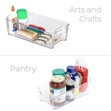 Smart Design Stackable Refrigerator Bins Set of 4