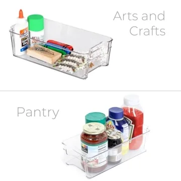 Smart Design Stackable Refrigerator Bins Set of 4