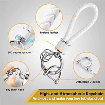 CTRINEWS for Audi Key Fob Cover with Metal Braided Rope Keychain Accessories, Upgraded Soft Key Case for A4 A5 A6 Q3 Q5 Q7 TTS S4 RS4 R8 Key Fob Shell(Silver Edge, A)