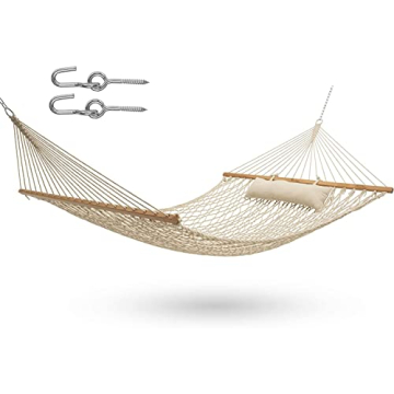 Y-STOP Double Cotton Rope Hammock for Ultimate Relaxation
