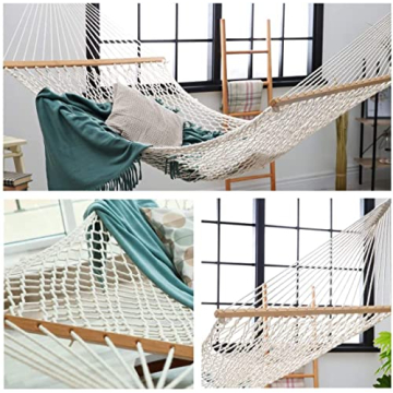 Y-STOP Double Cotton Rope Hammock for Ultimate Relaxation