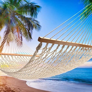 Y-STOP Double Cotton Rope Hammock for Ultimate Relaxation