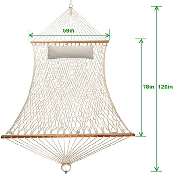 Y-STOP Double Cotton Rope Hammock for Ultimate Relaxation