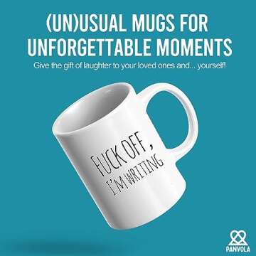 Panvola F**k Off I'm Writing Writer Gfts For Author Dad Mom Husband Wife Boyfriend Girlfriend Sister Brother Warning Mug Novelty Ceramic Coffee Cup 11 Ounces White Cups