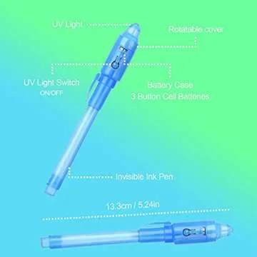 ZUNTENG Invisible Ink Pen,7Pcs Spy Pen,Invisible Disappearing Ink Pen with uv Light Fun Activity Entertainment for Secret Message and Kids Goodies Bags Toy (7)