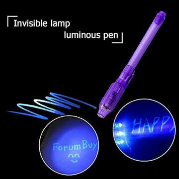 ZUNTENG Invisible Ink Pen,7Pcs Spy Pen,Invisible Disappearing Ink Pen with uv Light Fun Activity Entertainment for Secret Message and Kids Goodies Bags Toy (7)