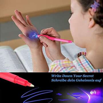 ZUNTENG Invisible Ink Pen,7Pcs Spy Pen,Invisible Disappearing Ink Pen with uv Light Fun Activity Entertainment for Secret Message and Kids Goodies Bags Toy (7)