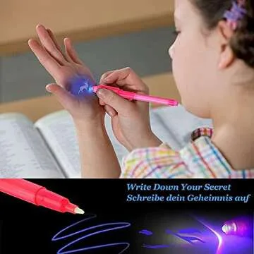 ZUNTENG Invisible Ink Pen,7Pcs Spy Pen,Invisible Disappearing Ink Pen with uv Light Fun Activity Entertainment for Secret Message and Kids Goodies Bags Toy (7)