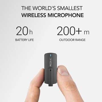 PicoGear PicoMic 2 Dual Wireless Microphone System + Advanced Audio Receiver - World's Smallest Wireless Lavalier Microphone for DSLRs Cameras, Recorders and Smartphones