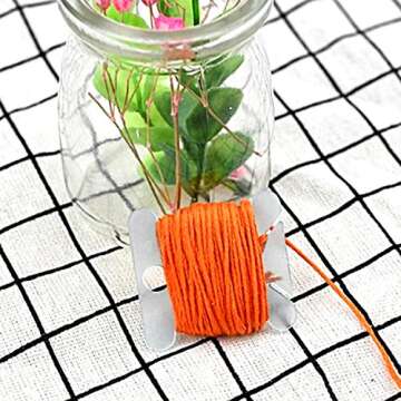 BronaGrand 100 Pieces Plastic Floss Bobbins Embroidery Thread Cards Cross Stitch Bobbin Thread Organizer