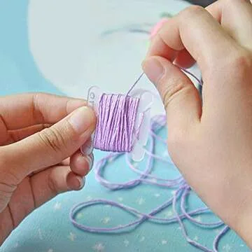 BronaGrand 100 Pieces Plastic Floss Bobbins Embroidery Thread Cards Cross Stitch Bobbin Thread Organizer