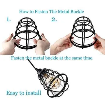 Industrial Pendant Light INNOCCY Edison Hanging Cage Pendant Lights E26 E27 Base Vintage Adjustable Pendant Lamp Fixture for Kitchen Home Lighting 2 Pack