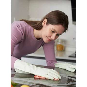 LANON Wahoo Skin-Friendly Dishwashing Gloves in Green