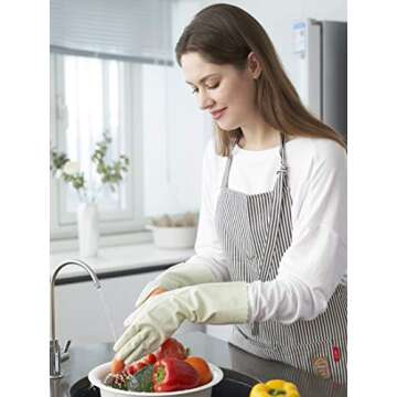 LANON Wahoo Skin-Friendly Dishwashing Gloves in Green