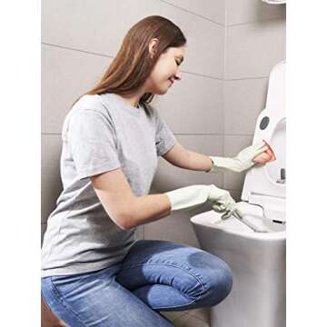 LANON Wahoo Skin-Friendly Dishwashing Gloves in Green