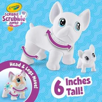 Crayola Scribble Scrubbie Jumbo Pet - Wilbur (6in), Customizable Dog Toy for Kids, Arts & Crafts, Gifts for Boys & Girls, 3+