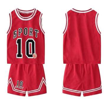 Admireme Toddler Kids Sports Shorts Set Baby Boys Girls Basketball Jersey Outfit Tracksuit Letters Tank Top Mesh Track Shorts