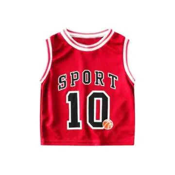 Admireme Toddler Kids Sports Shorts Set Baby Boys Girls Basketball Jersey Outfit Tracksuit Letters Tank Top Mesh Track Shorts