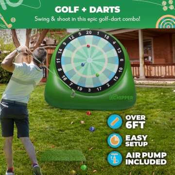SWOOC Games – Bull Chipper | Giant Golf Darts (Over 6ft Tall) w/ 10+ Golf Games | Backyard Golf Ga...