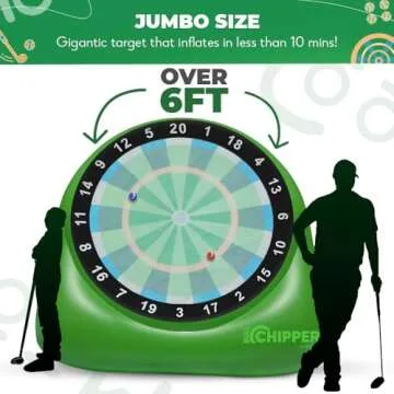 SWOOC Games – Bull Chipper | Giant Golf Darts (Over 6ft Tall) w/ 10+ Golf Games | Backyard Golf Game with Air Pump | Yard Games for Adults | Giant Outdoor Games for Adults and Family | Outside Games