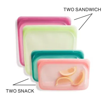 Stasher Silicone Reusable Storage Bags 4-Pack Eco-Friendly