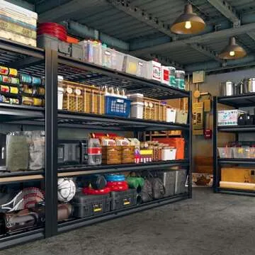 REIBII Heavy Duty 60" W Garage Shelving Unit with 2500 LBS Capacity