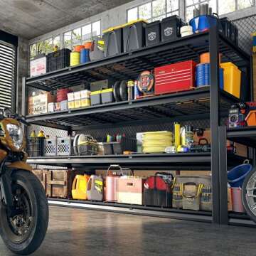 REIBII 60" W Garage Shelving Heavy Duty Storage Shelves 2500 LBS Commercial Metal Shelving Units and Storage Rack Shelf for Garage Warehouse Pantry,Kitchen School, 60" W*60" H*24" D