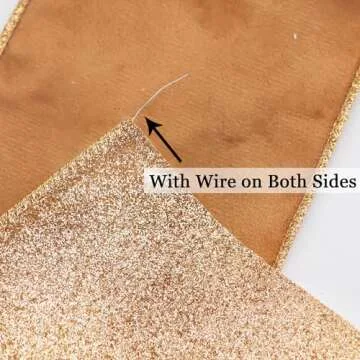 Luxurious HUIHUANG Velvet Wired Ribbon in Copper for Christmas