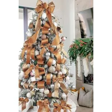 Luxurious HUIHUANG Velvet Wired Ribbon in Copper for Christmas