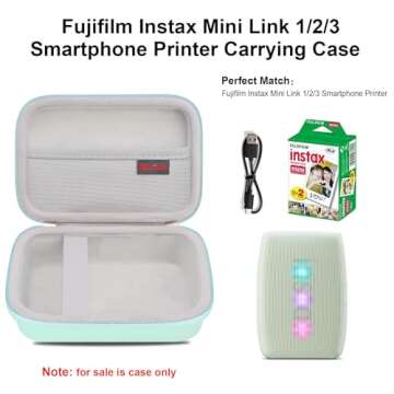 Elonbo Carrying Case for Fujifilm Instax Mini Link 3/2/ 1 Smartphone Printer, Portable Instant Photo...