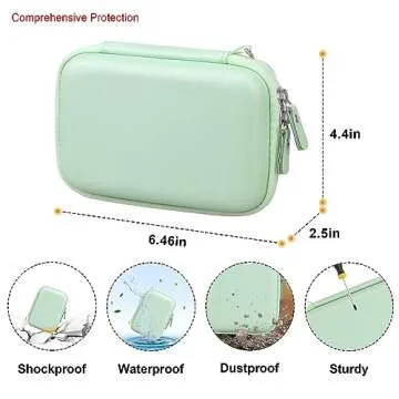 Elonbo Carrying Case for Fujifilm Instax Mini Link 3/2/ 1 Smartphone Printer, Portable Instant Photo Printer Travel Case, Mesh Pocket Fits Fujifilm Instax Mini Instant Film Photo Paper, Green