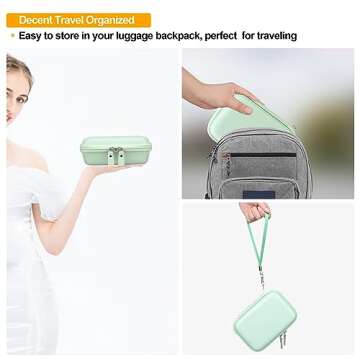 Elonbo Carrying Case for Fujifilm Instax Mini Link 3/2/ 1 Smartphone Printer, Portable Instant Photo Printer Travel Case, Mesh Pocket Fits Fujifilm Instax Mini Instant Film Photo Paper, Green