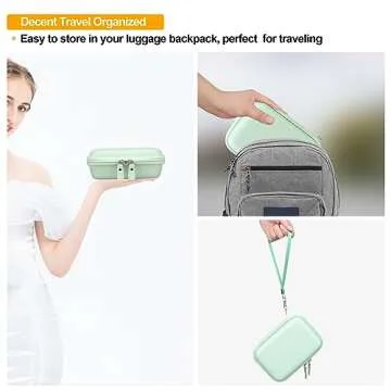 Elonbo Carrying Case for Fujifilm Instax Mini Link 3/2/ 1 Smartphone Printer, Portable Instant Photo Printer Travel Case, Mesh Pocket Fits Fujifilm Instax Mini Instant Film Photo Paper, Green