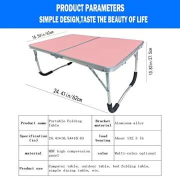 UTDFBWQ Portable Folding Table - Lightweight & Stylish for Camping, Beach, & Picnics