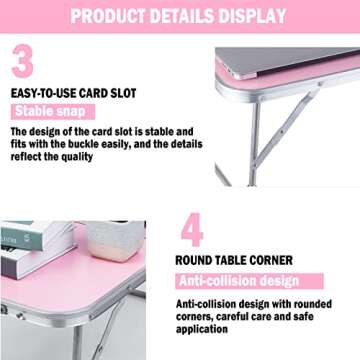 Lightweight UTDFBWQ Portable Folding Table for Outdoor Fun