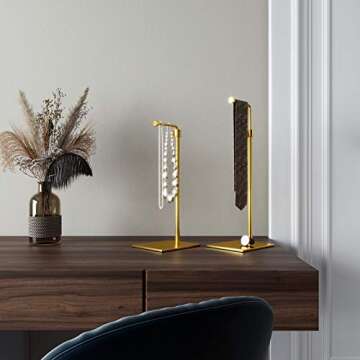 ALLOK 2 Pack Handbag Display Stand Adjustable Purse Jewelry Rack Metal Single Hanging Hook Bag Display Pure Metal Base (Gold)