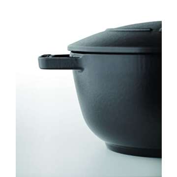 staub Wa-NABE 40501-009 Wanabe Black L 20cm Two-Handed Cast Iron Pot, Rice Cooking, 3 Pieces, Induct...