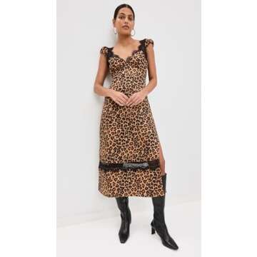 Free People Women's Foolish Heart Printed Midi Dress, Natural Combo, XS