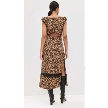 Free People Women's Foolish Heart Printed Midi Dress, Natural Combo, XS