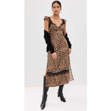 Free People Women's Foolish Heart Printed Midi Dress, Natural Combo, XS