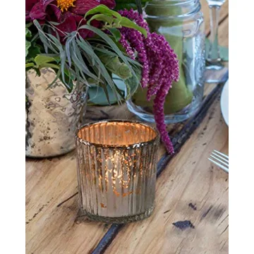 Elegant Ribbed Glass Votive Holders Set of 6 for Any Occasion